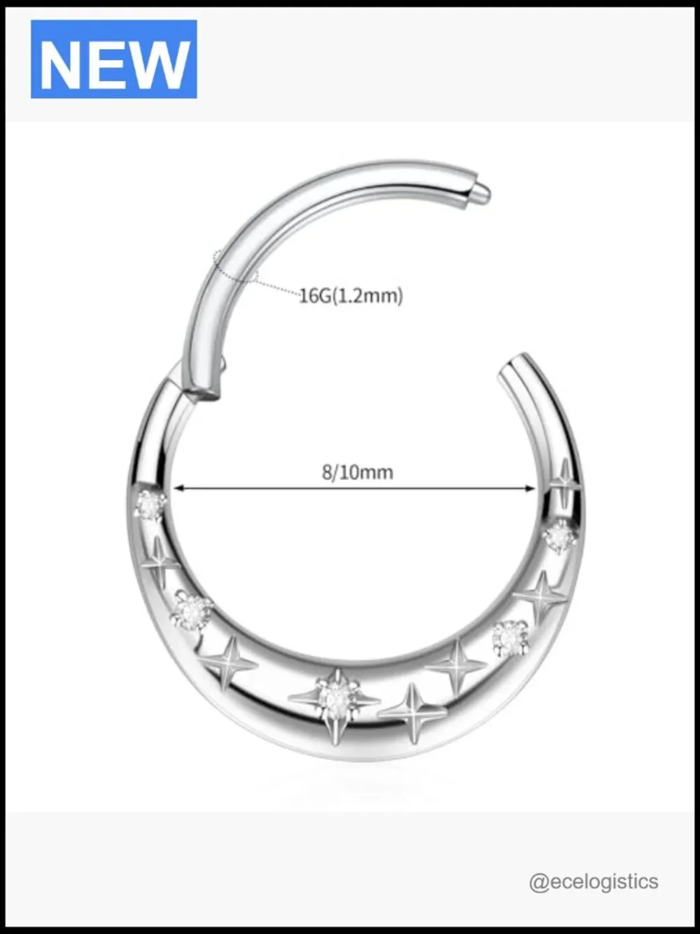 316L Surgical Steel Septum Ring Nose Hoop Hypoallergenic Daith Cartilage Conch